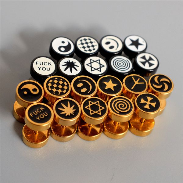 stainless steel corroded oil drop round black ear studs with 8mm double sides for men and women earrings of the same style, Golden;silver
stainless steel corroded oil drop round black ear studs with 8mm double sides for men and women earrings of the same style, Golden;silver