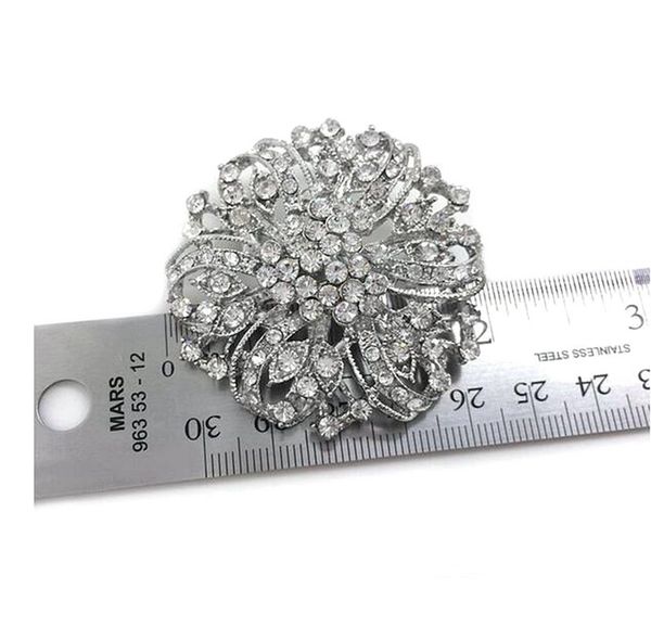 vintage rhodium silver plated clear rhinestone crystal diamante wedding flower bouquet brooch, Gray
vintage rhodium silver plated clear rhinestone crystal diamante wedding flower bouquet brooch, Gray