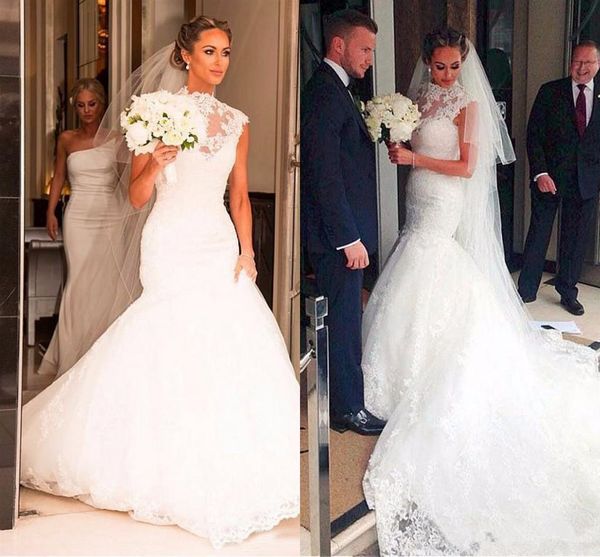 vintage sheer high neck mermaid lace wedding dresses 2021 appliques chapel train zipper back wedding bridal gowns custom made, White
vintage sheer high neck mermaid lace wedding dresses 2021 appliques chapel train zipper back wedding bridal gowns custom made, White