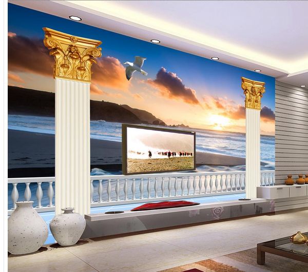 classic wallpaper for walls sea view roman column tv background wall 3d murals wallpaper for living room
classic wallpaper for walls sea view roman column tv background wall 3d murals wallpaper for living room