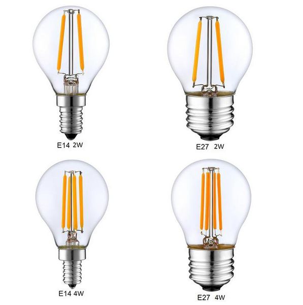 

Dimmable E14 E27 G45 ретро светодиодные накаливания света Глобус лампа 2 Вт 4 Вт Edison старинные ампулы светодиодные лампы 220 В 110 в крытый освещение