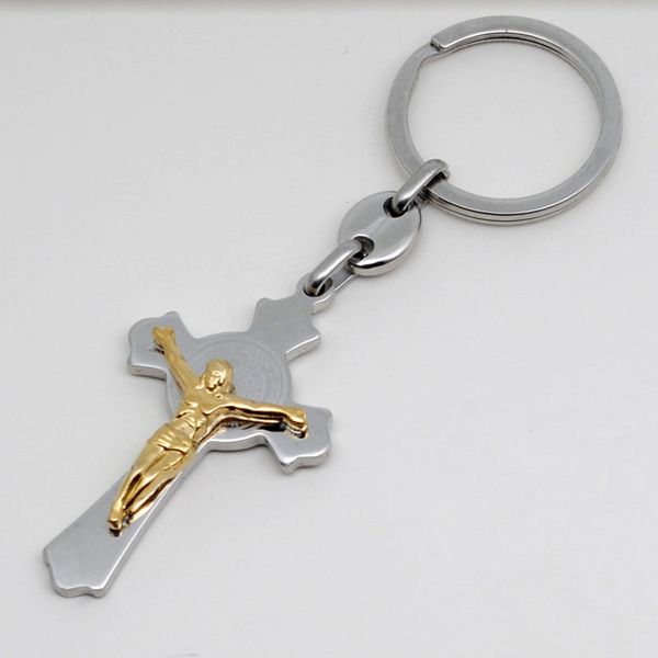 new trendy cross jewelry jesus piece key chains holder stainless steel crucifix car key ring religious accessories, Slivery;golden
new trendy cross jewelry jesus piece key chains holder stainless steel crucifix car key ring religious accessories, Slivery;golden