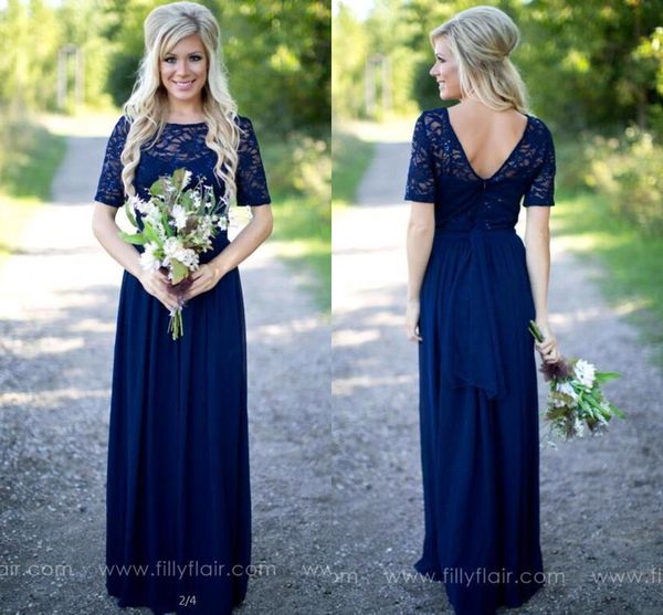 2018 country bridesmaid dresses long for weddings navy blue chiffon short sleeves illusion lace beads floor length maid honor gowns cps572, White;pink
2018 country bridesmaid dresses long for weddings navy blue chiffon short sleeves illusion lace beads floor length maid honor gowns cps572, White;pink