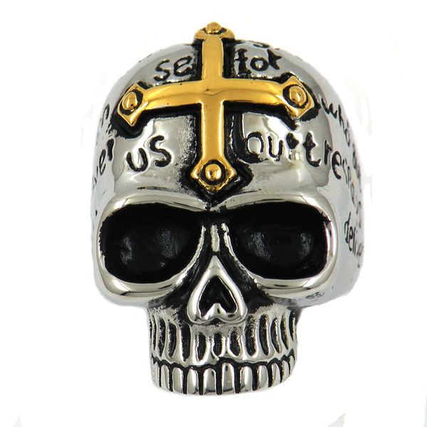 fanssteel stainless steel punk vintage mens or womens jewelry signet ring cross skull bible praying ring 12w30g, Silver
fanssteel stainless steel punk vintage mens or womens jewelry signet ring cross skull bible praying ring 12w30g, Silver