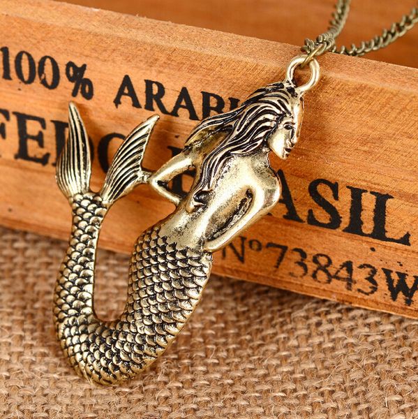 europe and the united states foreign trade jewelry wholesale, retro mermaid pendant necklace, long sweater chain, Silver
europe and the united states foreign trade jewelry wholesale, retro mermaid pendant necklace, long sweater chain, Silver
