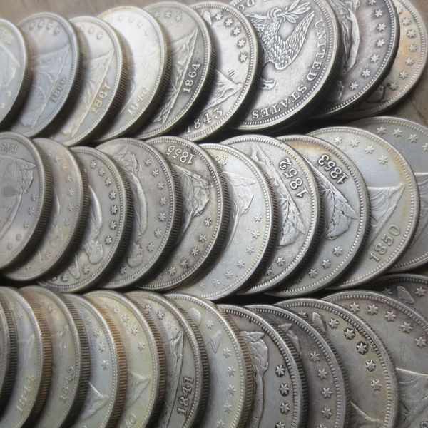 Full Set (1840-1873) 34pcs Seated Liberty Silver Dollars One Dollar Coins Retail Cheap Factory Price nice home Accessories Silver Coins
Full Set (1840-1873) 34pcs Seated Liberty Silver Dollars One Dollar Coins Retail Cheap Factory Price nice home Accessories Silver Coins