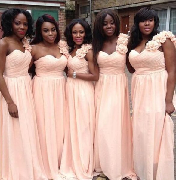 plus size bridesmaid dresses one shoulder with handmade flowers 2017 spring maid of honor gowns a line pleated chiffon, White;pink
plus size bridesmaid dresses one shoulder with handmade flowers 2017 spring maid of honor gowns a line pleated chiffon, White;pink