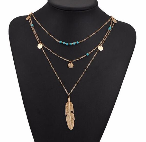 brand new fashion simple turquoise beads sequins leaf feathers multi - storey necklaces wfn444 (with chain) mix order 20 pieces a lot, Silver
brand new fashion simple turquoise beads sequins leaf feathers multi - storey necklaces wfn444 (with chain) mix order 20 pieces a lot, Silver