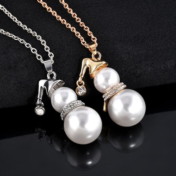 cute snowman pendant long necklace for women gold silver color simulated pearl jewelry santa claus christmas gifts 
cute snowman pendant long necklace for women gold silver color simulated pearl jewelry santa claus christmas gifts