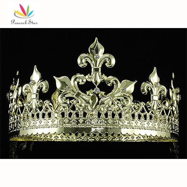 peacock star imperial medieval homecoming pageant prom full circle round gold plated king men's crown ct1715, White;golden
peacock star imperial medieval homecoming pageant prom full circle round gold plated king men's crown ct1715, White;golden