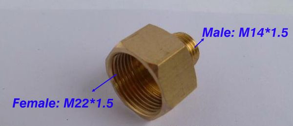 wholesale- 100% copper connector, adaptor for car washer hose or gun male m14*1.5, female m22*1.5
wholesale- 100% copper connector, adaptor for car washer hose or gun male m14*1.5, female m22*1.5