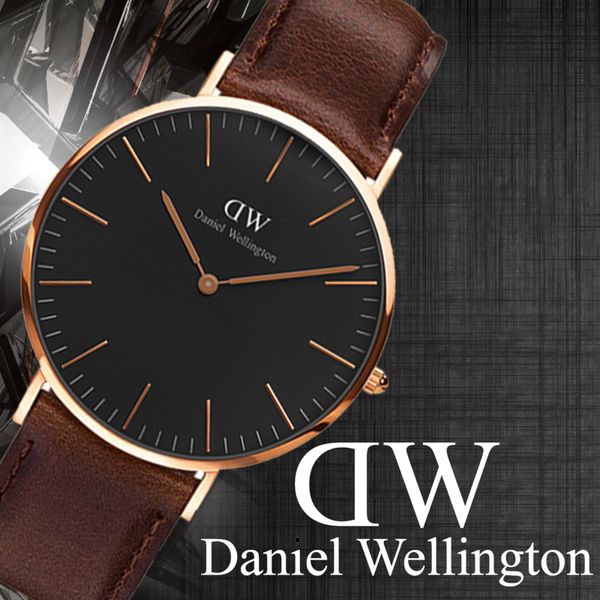 New Fashion Black face Daniel watches 40mm men watches 36mm Women Watches Luxury Brand Quartz Watch Female Clock Relogio Montre Femme