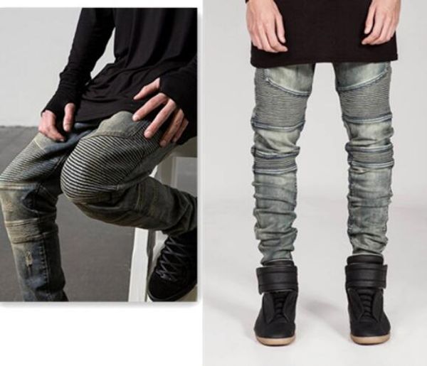 men's locomotive personality bronze jeans folded slim microcorn cowboy pants worn pant 9991, Blue
men's locomotive personality bronze jeans folded slim microcorn cowboy pants worn pant 9991, Blue