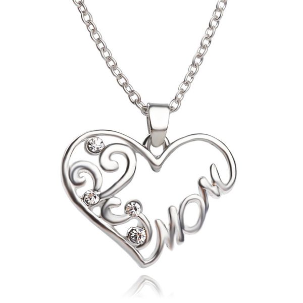 fashion mom necklace rhinestone silver plated heart pendant mother necklace love necklaces for mother's day gift
fashion mom necklace rhinestone silver plated heart pendant mother necklace love necklaces for mother's day gift