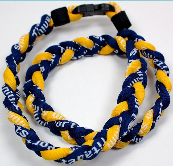 promotion - 400pcs/lot baseball sports titanium 3 rope braided dark blue dark blue yellow ge necklace rt051, Golden;silver
promotion - 400pcs/lot baseball sports titanium 3 rope braided dark blue dark blue yellow ge necklace rt051, Golden;silver