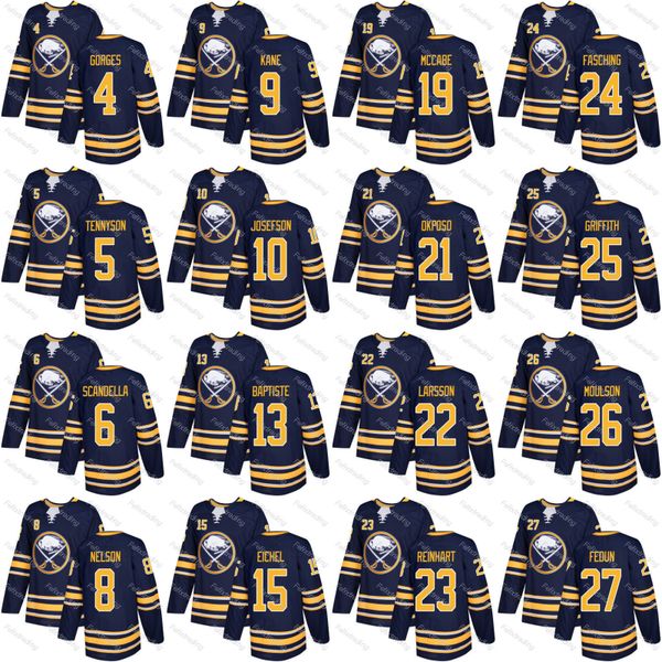 Buffalo Sabres 15 Jack Eichel 10 Jacob Josefson 4 Josh Gorge 27 Taylor Fedun 26 Matt Moulson 21 Kyle Okposo 2017-2018 Season Jersey
Buffalo Sabres 15 Jack Eichel 10 Jacob Josefson 4 Josh Gorge 27 Taylor Fedun 26 Matt Moulson 21 Kyle Okposo 2017-2018 Season Jersey