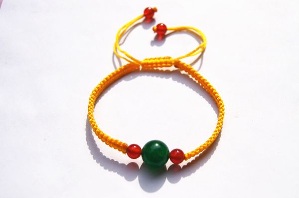 natural jade bead a hand-woven yellow square knot red agate beads lucky bracelet, Black
natural jade bead a hand-woven yellow square knot red agate beads lucky bracelet, Black