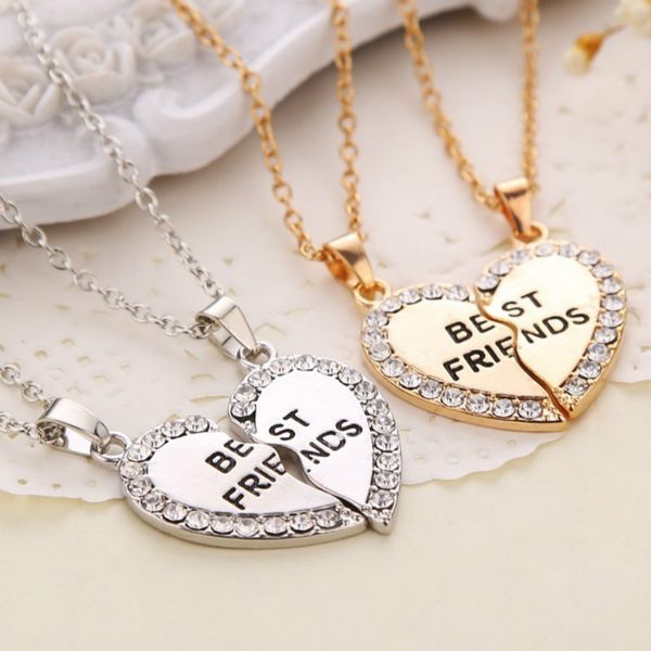 friends crystal heart necklaces gold silver alloy heart pendant women necklaces fashion jewelry 2pcs/set
friends crystal heart necklaces gold silver alloy heart pendant women necklaces fashion jewelry 2pcs/set