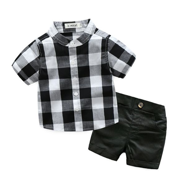 wholesale 2017 baby boys plaid clothes boy two pieces clothing toddler summer sets children white/black shirt and shorts suit 70-95cm
wholesale 2017 baby boys plaid clothes boy two pieces clothing toddler summer sets children white/black shirt and shorts suit 70-95cm