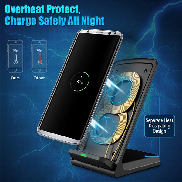 Wireless Charger Fast 2 Coils Qi quickWireless Charging Stand Pad for Apple iPhone X 8 8Plus Samsung Note 8 S8 S7 all Qi-enabled Smartphone
Wireless Charger Fast 2 Coils Qi quickWireless Charging Stand Pad for Apple iPhone X 8 8Plus Samsung Note 8 S8 S7 all Qi-enabled Smartphone
