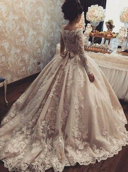 princess vestido de novia ball gown wedding dresses off-shoulder sweep train appliques wedding gowns with long sleeve church bridal, White
princess vestido de novia ball gown wedding dresses off-shoulder sweep train appliques wedding gowns with long sleeve church bridal, White
