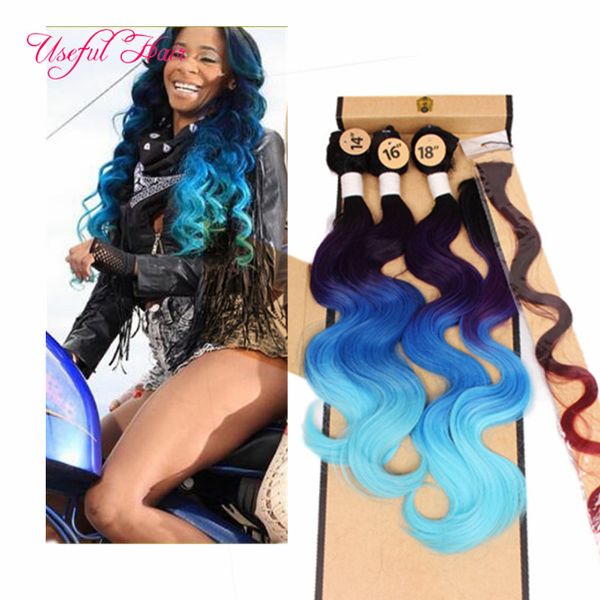 

fashion machine double wefts hair bundles 4pcs/lot body wave hair weaves 220g synthetic lace closure sew in hair extensions weaves closure, Black
