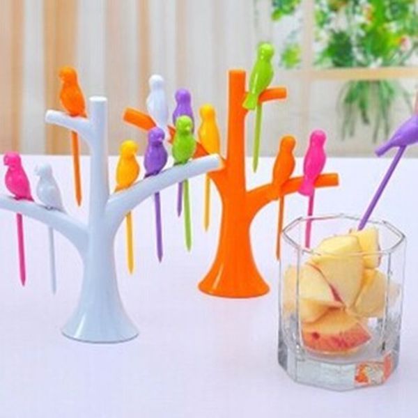 wholesale- new design creative plastic birds fruit forks 1tree +6 bird forks home fork cutlery picks set
wholesale- new design creative plastic birds fruit forks 1tree +6 bird forks home fork cutlery picks set
