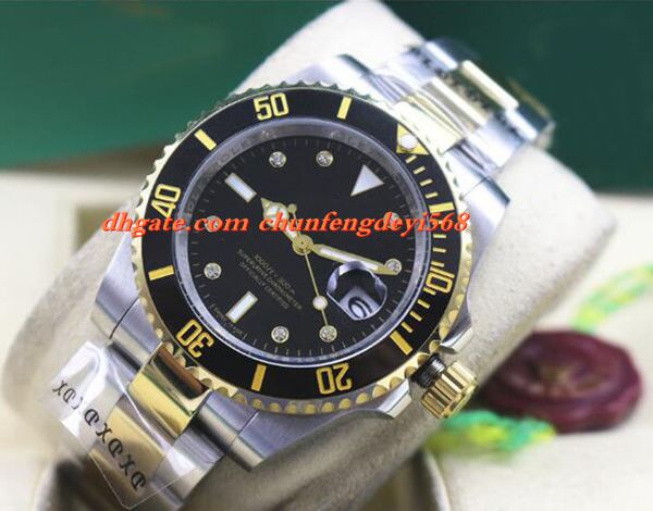 fashion luxury mint men's black diamond ceramic 116613 two-tone gold dive watch automatic movement men watches new arrival, Slivery;brown
fashion luxury mint men's black diamond ceramic 116613 two-tone gold dive watch automatic movement men watches new arrival, Slivery;brown