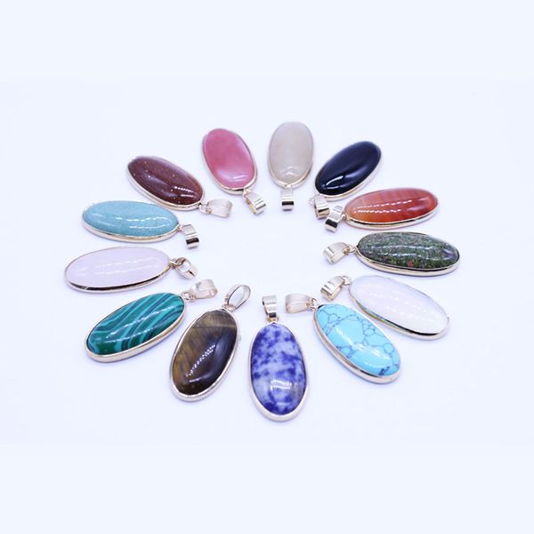 natural stone oval gold plated turquoise crystal pendants charms fit natural stone necklace jewelry accessories, Bronze;silver
natural stone oval gold plated turquoise crystal pendants charms fit natural stone necklace jewelry accessories, Bronze;silver