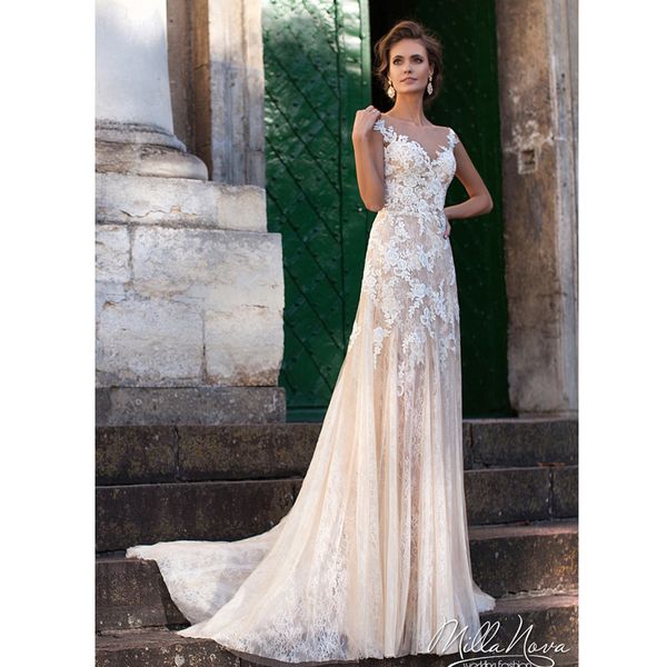 new arrival vestido de noiva scoop mermaid wedding dresses appliques see through back cap sleeve bridal dresses, White
new arrival vestido de noiva scoop mermaid wedding dresses appliques see through back cap sleeve bridal dresses, White