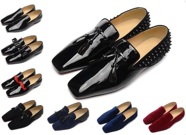 mens designer dress shoes luxury party wedding shoe designer black patent leather suede with tassels spikes studded loafers for men
mens designer dress shoes luxury party wedding shoe designer black patent leather suede with tassels spikes studded loafers for men