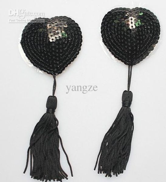 sequin nipple covers with tassel heart shaped breast nipple covers new fashion pasties black 1 pair
sequin nipple covers with tassel heart shaped breast nipple covers new fashion pasties black 1 pair