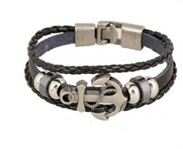 2017 diy leather beaded charm bracelets for men fashion charm jewelry punk wax rope cuffs bangles anchor multilayer alloy bracelet, Golden;silver
2017 diy leather beaded charm bracelets for men fashion charm jewelry punk wax rope cuffs bangles anchor multilayer alloy bracelet, Golden;silver