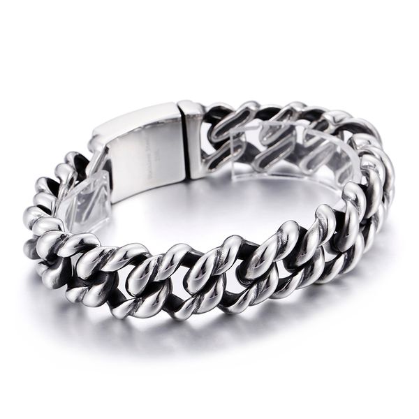 brand new cool men's charming gifts heavy vintage stainless steel cuban curb chain bracelet 18mm 8.66'', Black
brand new cool men's charming gifts heavy vintage stainless steel cuban curb chain bracelet 18mm 8.66'', Black