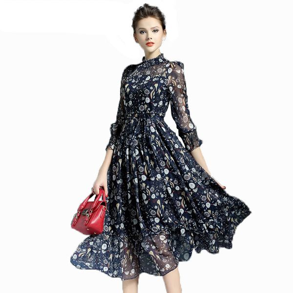 Vintage Silk Maxi Summer Dress For Women Sweet Ball Gown Flower Print Dresses Women Slim Female Dress, Black;gray
Vintage Silk Maxi Summer Dress For Women Sweet Ball Gown Flower Print Dresses Women Slim Female Dress, Black;gray