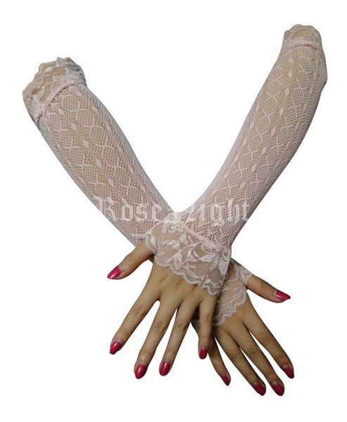 

wholesale- etiquette jacquard mesh gloves gauze colorful long sleeve gloves st02, Blue;gray