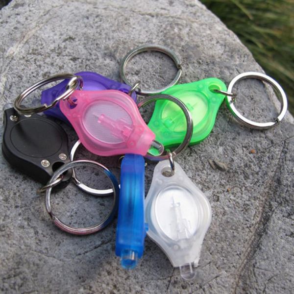 

500 PCS Lot Multi colored LED Keychain Flashlights led light key ring mini led keychain light O129