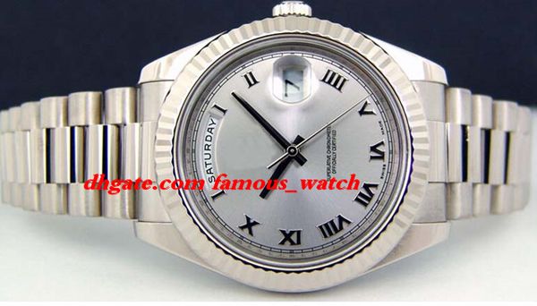 new fashion luxury stainless steel bracelet white gold silver roman dial 218239 - watch chest 41mm automatic mechanical movement man watch, Slivery;brown
new fashion luxury stainless steel bracelet white gold silver roman dial 218239 - watch chest 41mm automatic mechanical movement man watch, Slivery;brown