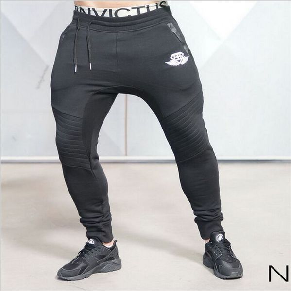 

wholesale-2016 new gold medal fitness pants, stretch cotton mens fitness pants pants body engineers jogger fitness, Black