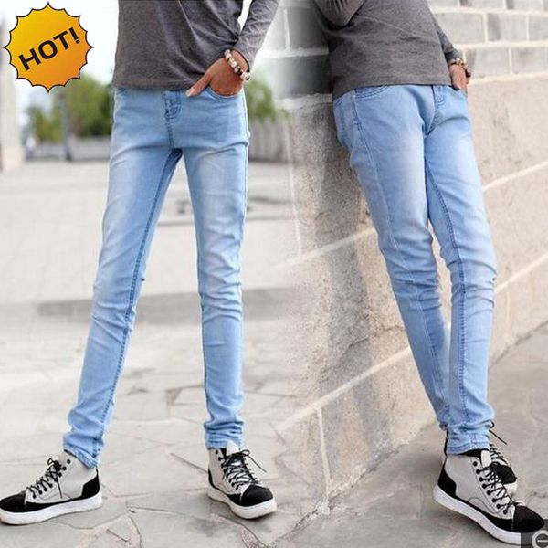 style 2017 fashion casual boys light blue slim fit bottoms pencil pants solid casual crossfit micro stretch jeans men 28-34
style 2017 fashion casual boys light blue slim fit bottoms pencil pants solid casual crossfit micro stretch jeans men 28-34