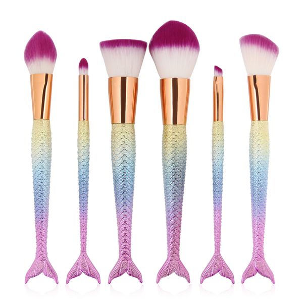 colorful 6 pcs/set/lot mermaid makeup brushes foundation eyeshadow brushes cosmetic face powder make up brushes tool maquiagem
colorful 6 pcs/set/lot mermaid makeup brushes foundation eyeshadow brushes cosmetic face powder make up brushes tool maquiagem
