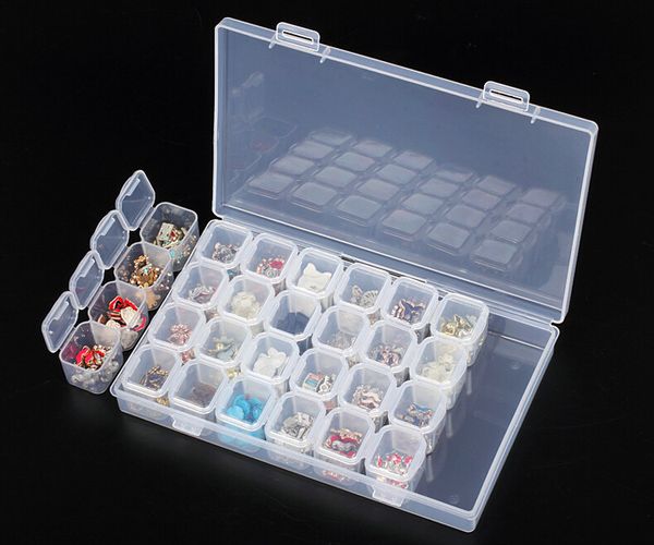 wholesale- professional clear plastic 28 slots rhinestone nail art tools decoration jewelry beads display storage box case organizer holder, Silver
wholesale- professional clear plastic 28 slots rhinestone nail art tools decoration jewelry beads display storage box case organizer holder, Silver