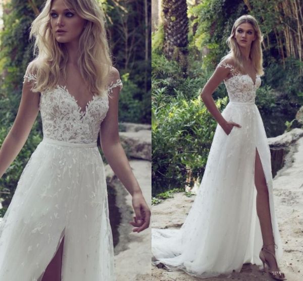 2017 Sexy V Neck Split Side A-Line Lace Wedding Dresses Off the Shoulder Court Train Garden Beach Boho Wedding Party Bridal Gowns Custom, White
2017 Sexy V Neck Split Side A-Line Lace Wedding Dresses Off the Shoulder Court Train Garden Beach Boho Wedding Party Bridal Gowns Custom, White