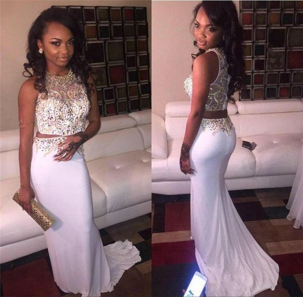 2019 african two pieces prom dresses rhinestones beaded white black girls mermaid evening dress formal evening party gowns vestidos
2019 african two pieces prom dresses rhinestones beaded white black girls mermaid evening dress formal evening party gowns vestidos
