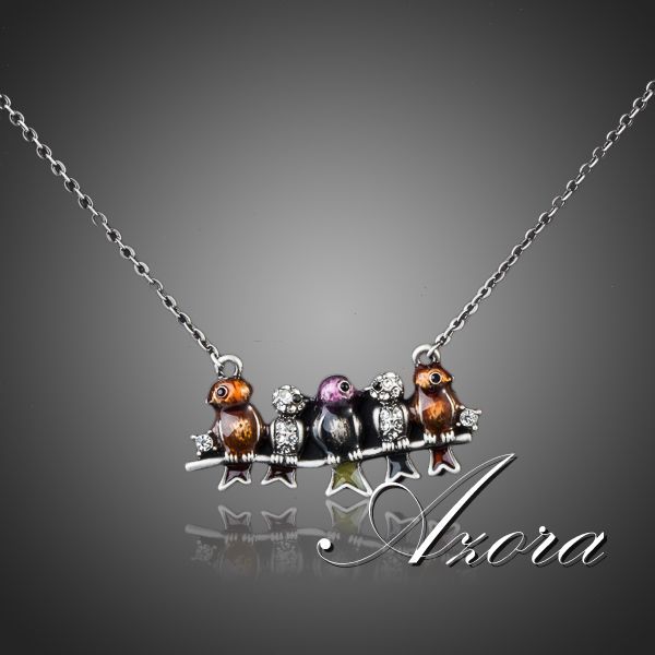 wholesale-azora unique design ancient silver plated five birds pendant necklace tn0062
wholesale-azora unique design ancient silver plated five birds pendant necklace tn0062