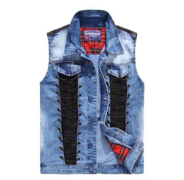wholesale- new denim vest men vests brand coats mens patchwork men's cowboy waistcoat brand man sleeveless jacket clothing ing, Black;white
wholesale- new denim vest men vests brand coats mens patchwork men's cowboy waistcoat brand man sleeveless jacket clothing ing, Black;white