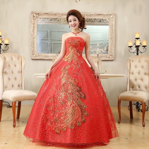 2017 new red wedding dresses luxury strapless bridal gown romantic princess ball gown formal dress vestidos de novia, White
2017 new red wedding dresses luxury strapless bridal gown romantic princess ball gown formal dress vestidos de novia, White