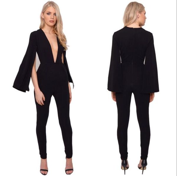 european women jumpsuits rompers bodysuit overalls woman deep v-neck opening speaker long sleeve jumpsuit 2017 autumn rompers, Black;white
european women jumpsuits rompers bodysuit overalls woman deep v-neck opening speaker long sleeve jumpsuit 2017 autumn rompers, Black;white