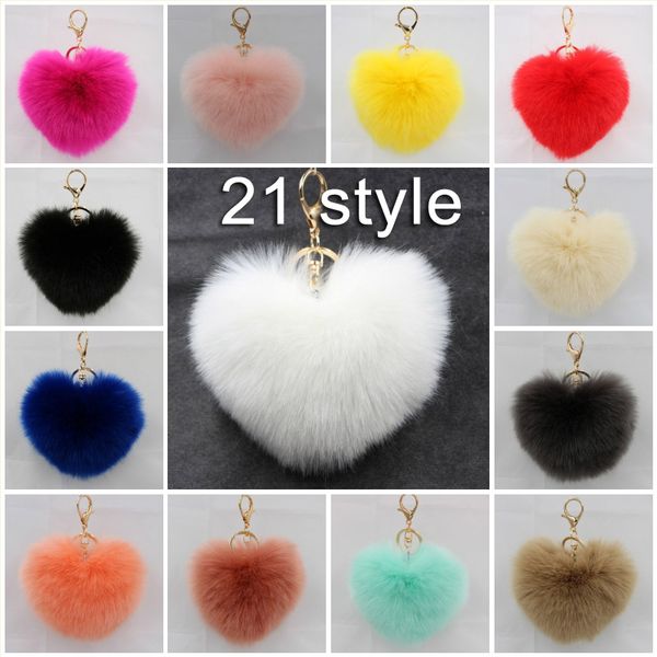 21 color solid color key ring chian hear shape rabbit fur ball keychain handbag key gold ring car key with christmas gift c133l, Silver
21 color solid color key ring chian hear shape rabbit fur ball keychain handbag key gold ring car key with christmas gift c133l, Silver