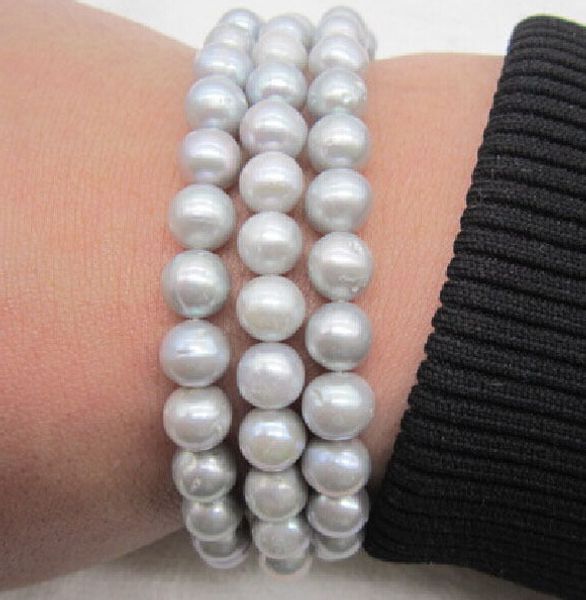 real fine pearls jewelry triple strands 9-10mm south sea pearl brsilver grey pearl bracele7.5-8inch14k, Black
real fine pearls jewelry triple strands 9-10mm south sea pearl brsilver grey pearl bracele7.5-8inch14k, Black
